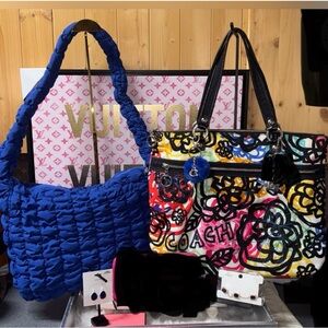 Coach poppy flower tote bag bundle